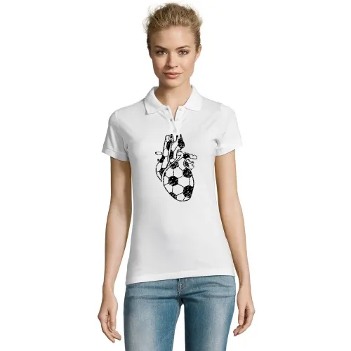 Fußballherz Organ Retro Frauen Polo Fußballherz Organ Retro Polo