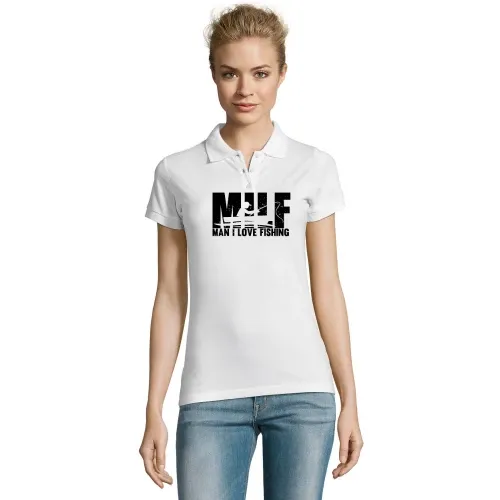 MILF Lustiges Angler Design Frauen Polo