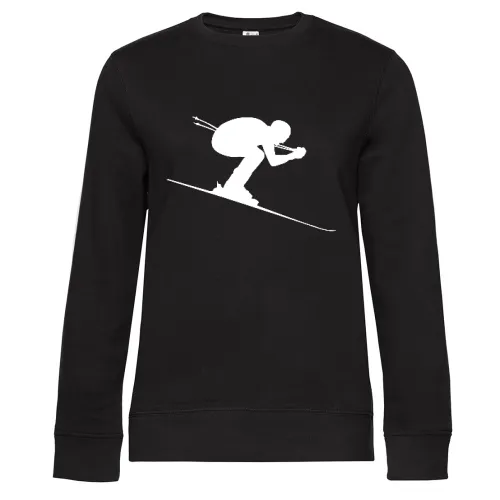 Abfahrts Skifahrer Ski Alpin Sweat Frauen Queen Crew Neck