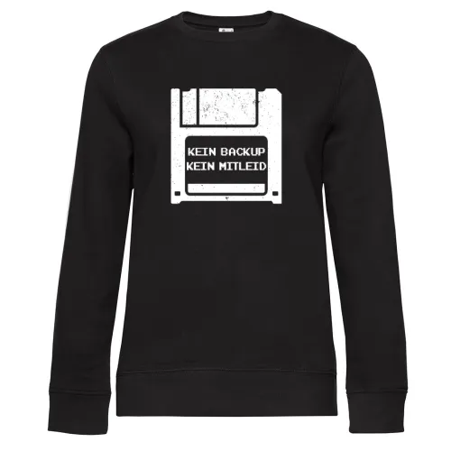 Admin Informatiker Backup Spruch Floppy Disk Motiv Sweat Frauen Queen Crew Neck
