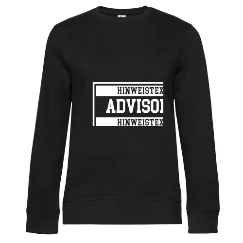 Advisory Hinweis Label  Sweat Frauen Queen Crew Neck
