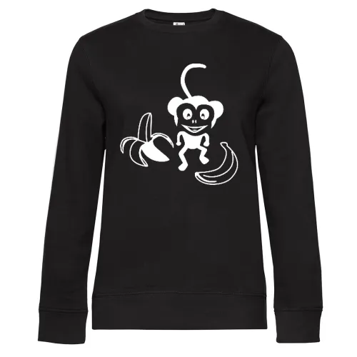 Affe mit Bananen Sweat Frauen Queen Crew Neck