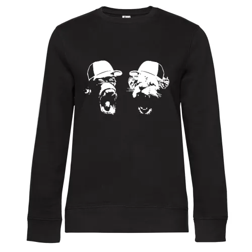 Affe und Löwe mit Basecap Frauen Sweat
