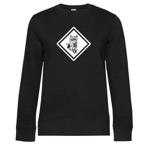 Alpaka Symbol Schild Warnschild Bild Frauen Sweat