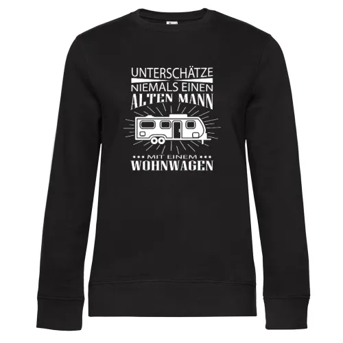 Alter Mann mit Wohnwagen Camping Rentner Frauen Sweat Alter Mann mit Wohnwagen Camping Rentner Sweat