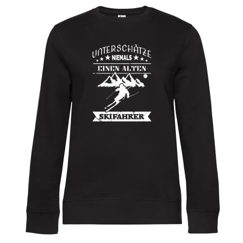 Alter Skifahrer Vater schneller Ski Dad Sweat Frauen Queen Crew Neck