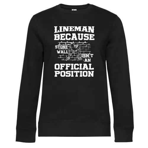 American Football Stein Mauer Lineman Position Sweat Frauen Queen Crew Neck