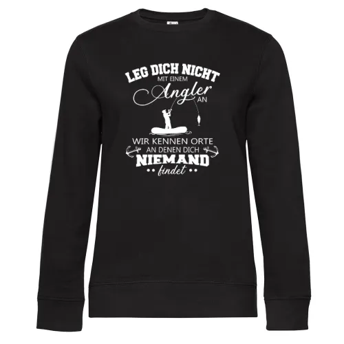 Angler Fischer Angeln Orte Spruch Fishing Geschenk Sweat Frauen Queen Crew Neck