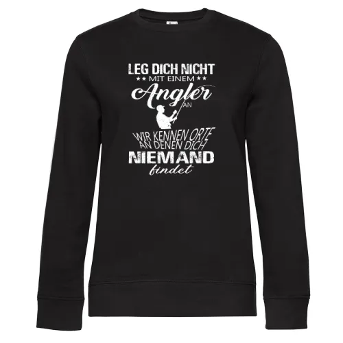 Angler Fischer Angeln Orte Spruch Fishing Geschenk Sweat Frauen Queen Crew Neck