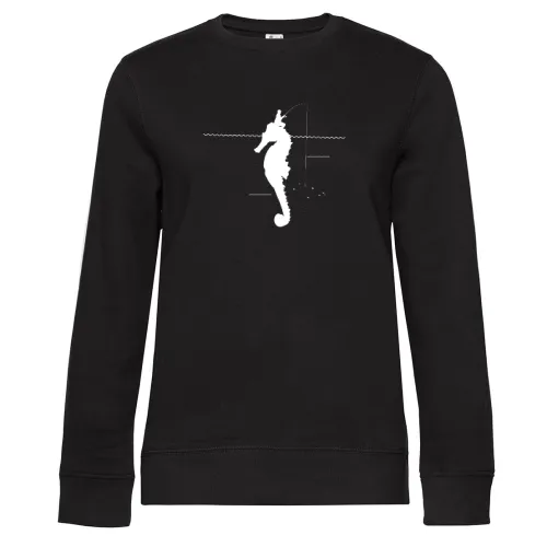 Angler Fischer Seepferdchen Seepferd Insel Motiv Sweat Frauen Queen Crew Neck