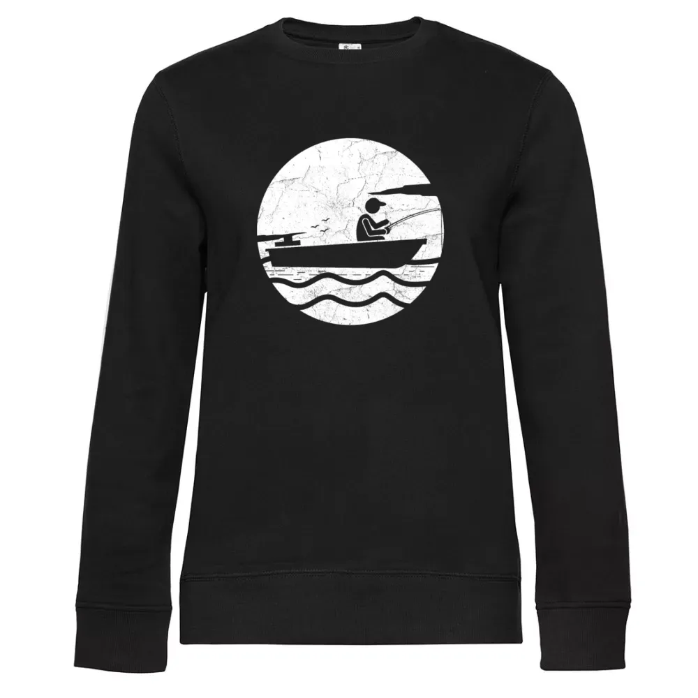  Frauen Sweat mit Aufdruck 'Angler Vintage Angeln'