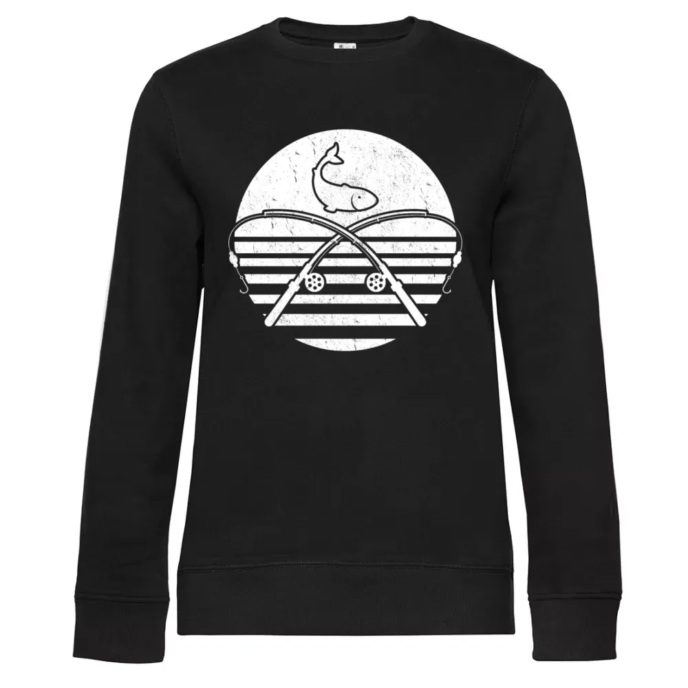  Frauen Sweat mit Aufdruck 'Angler Vintage Angeln'