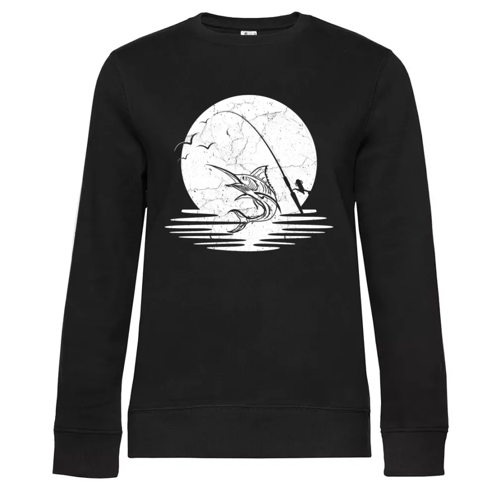  Frauen Sweat mit Aufdruck 'Angler Vintage Angeln'