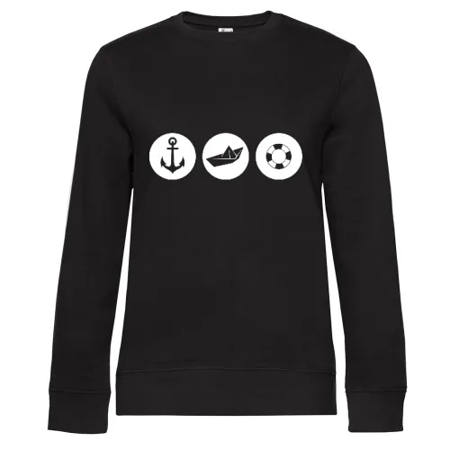 Anker Papierschiff Rettungsring Frauen Sweat