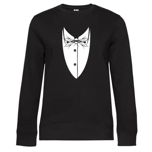 Anzug Hemd mit Stubenfliege Sweat Frauen Queen Crew Neck