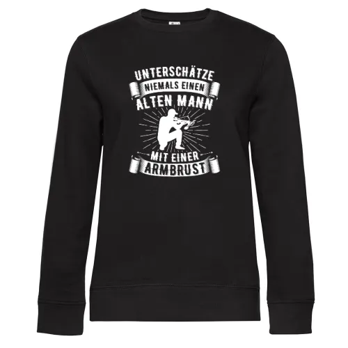 Armbrust Bogenschießen Alter Mann Bogensport Sweat Frauen Queen Crew Neck