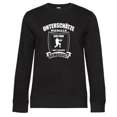 Armbrust Bogenschießen Bogensport Schützin Sweat Frauen Queen Crew Neck