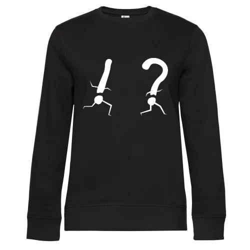 Ausrufezeichen jagt Fragezeichen Frauen Sweat