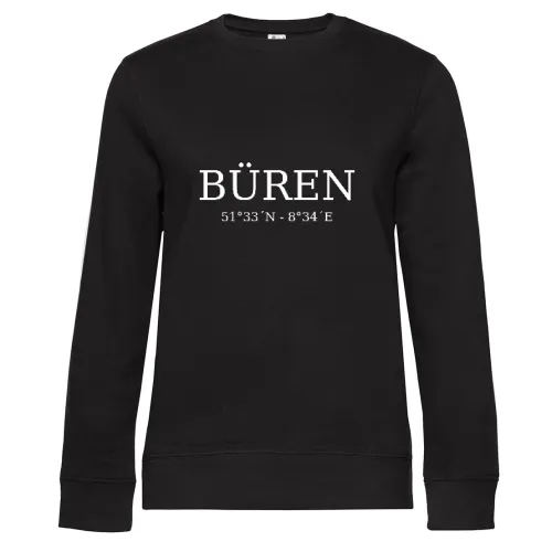 BÜren Koordinaten Sweat Frauen Queen Crew Neck