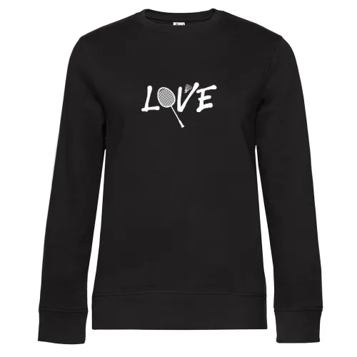 Badminton Love Federball Badmintonspieler Sweat Frauen Queen Crew Neck
