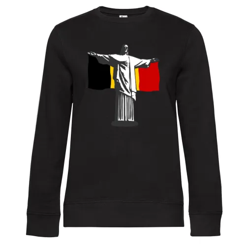 Belgien Jesus in Rio Shirt Sweat Frauen Queen Crew Neck