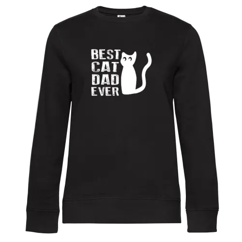 Best Cat Dad Ever Katzenliebhaber Männer Sweat Frauen Queen Crew Neck
