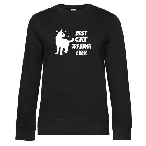 Best Cat Grandma Ever Oma liebt Katzen Sweat Frauen Queen Crew Neck