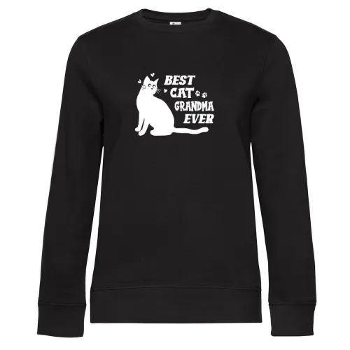 Best Cat Grandma Ever Oma liebt Katzen Sweat Frauen Queen Crew Neck