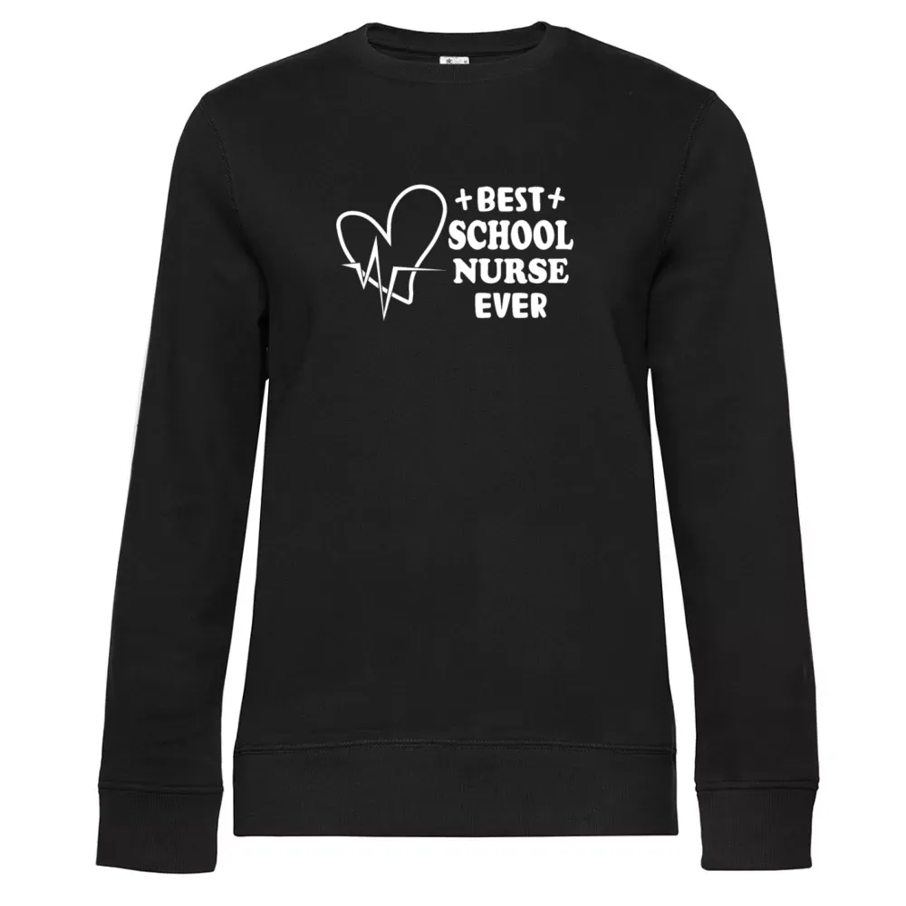  Frauen Sweat mit Aufdruck 'Best School Nurse Ever Krankenschwester Vintage'