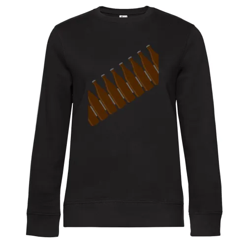 Bierflaschengürtel Shirt Sweat Frauen Queen Crew Neck