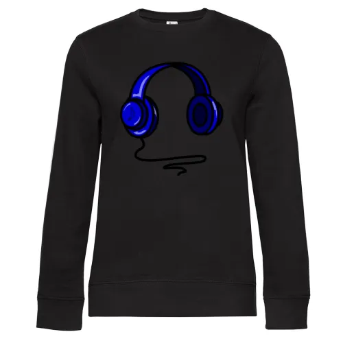 Blaue Comic Kopfhörer Sweat