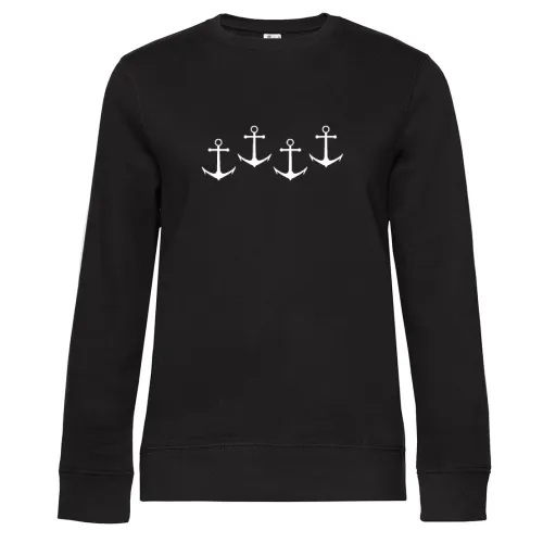 Boot Anker Vintage Kapitän Bootsfahrer Segler Sweat Frauen Queen Crew Neck