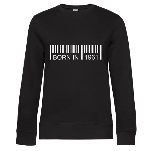 Born in 1961 Strichcode Sweat Frauen Queen Crew Neck