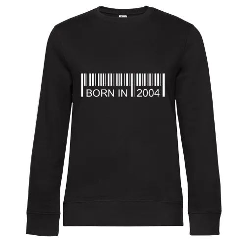 Born in 2004 Strichcode Sweat Frauen Queen Crew Neck
