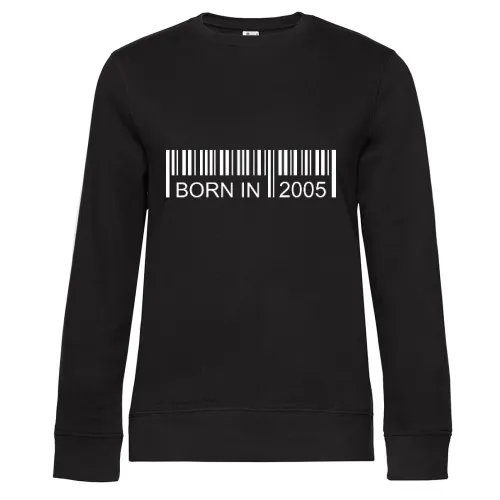 Born in 2005 Strichcode Sweat Frauen Queen Crew Neck