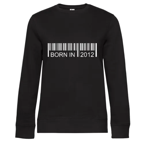 Born in 2012 Strichcode Sweat Frauen Queen Crew Neck
