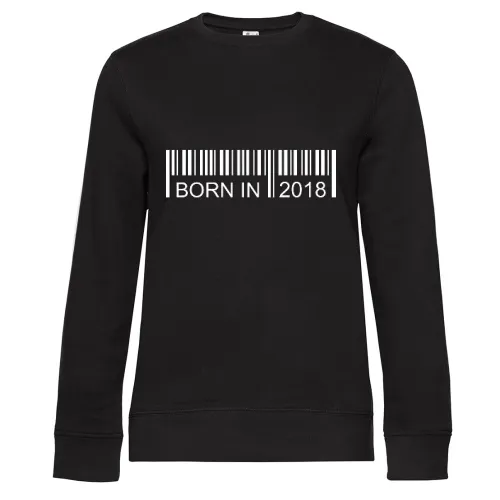 Born in 2018 Strichcode Sweat Frauen Queen Crew Neck