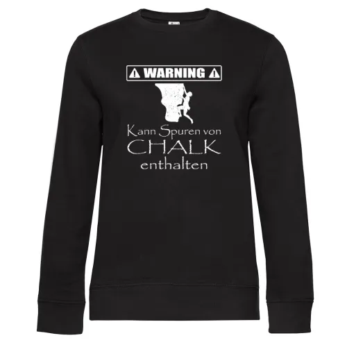 Bouldern Magnesium Chalk Warning Kletterer Spruch Sweat Frauen Queen Crew Neck