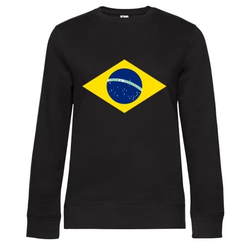 Brasilien Fahne Sweat Frauen Queen Crew Neck