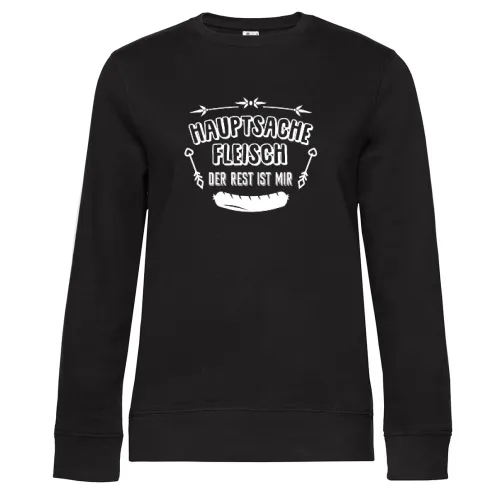 Bratwurst Grillen BBQ Grillmeister Wurst Spruch Sweat Frauen Queen Crew Neck