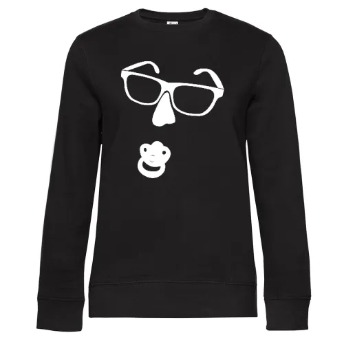 Brille mit Nase und Schnuller Sweat Frauen Queen Crew Neck