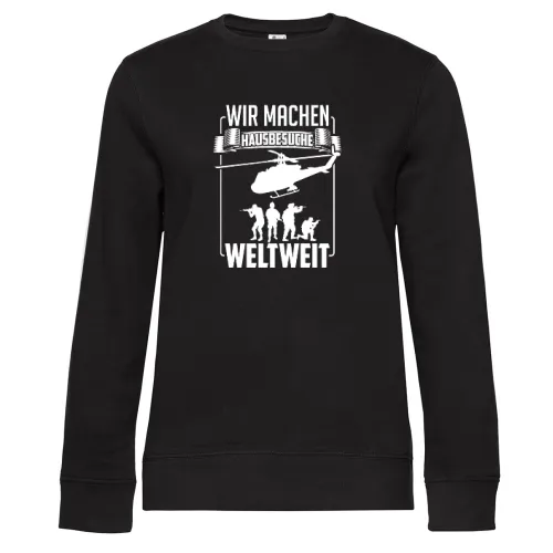 Bundeswehr Armee Motiv Soldat Einsatz Design Sweat Frauen Queen Crew Neck