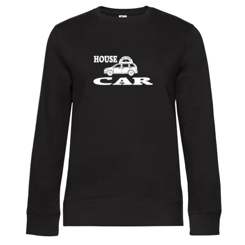 Camper Auto - House Car Camping Minimalist Sweat Frauen Queen Crew Neck