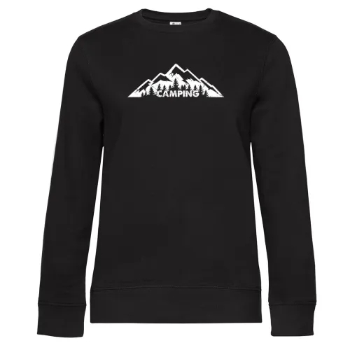 Camping Gebirge Wald T-Shirt Sweat Frauen Queen Crew Neck