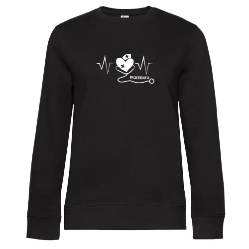 Cardiac Nurse Herzschlag Kardio Krankenschwester Sweat Frauen Queen Crew Neck