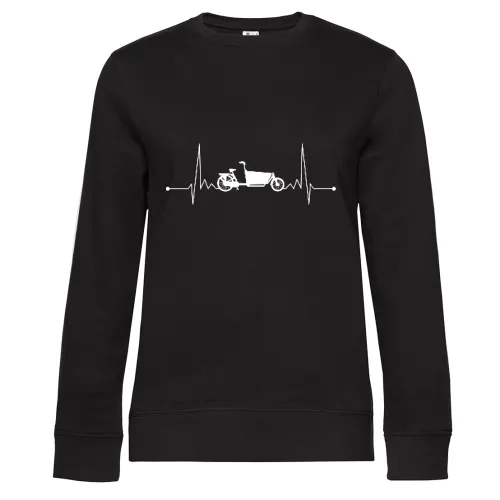 Cargo Bike Herzschlag Lastenfahrrad Puls Motiv Sweat Frauen Queen Crew Neck