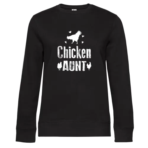 Chicken Aunt Tante mit Hühnern Bauernhof Sweat Frauen Queen Crew Neck