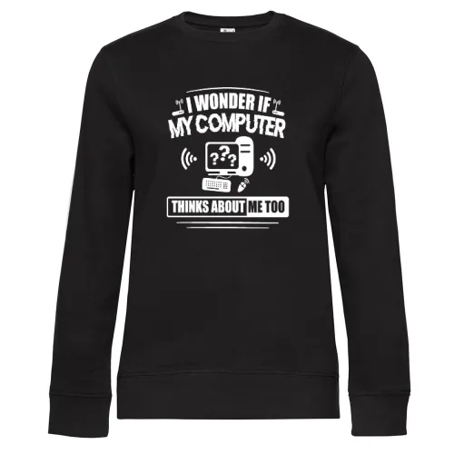 Computer Liebhaber Informatiker Büro Job Admin Sweat Frauen Queen Crew Neck