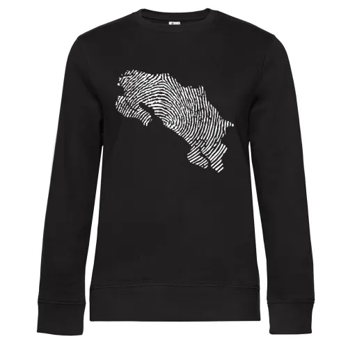 Costa Rica Fingerabdruck Sweat Frauen Queen Crew Neck