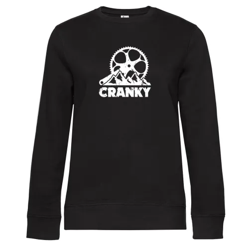 Cranky Fahrrad Teile Motiv Mountainbiker Berg Sweat Frauen Queen Crew Neck